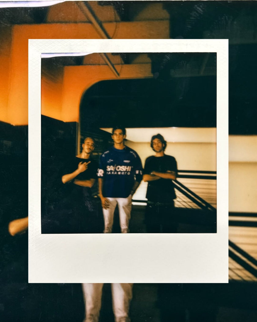 Three-men Polaroid photograph at Ark