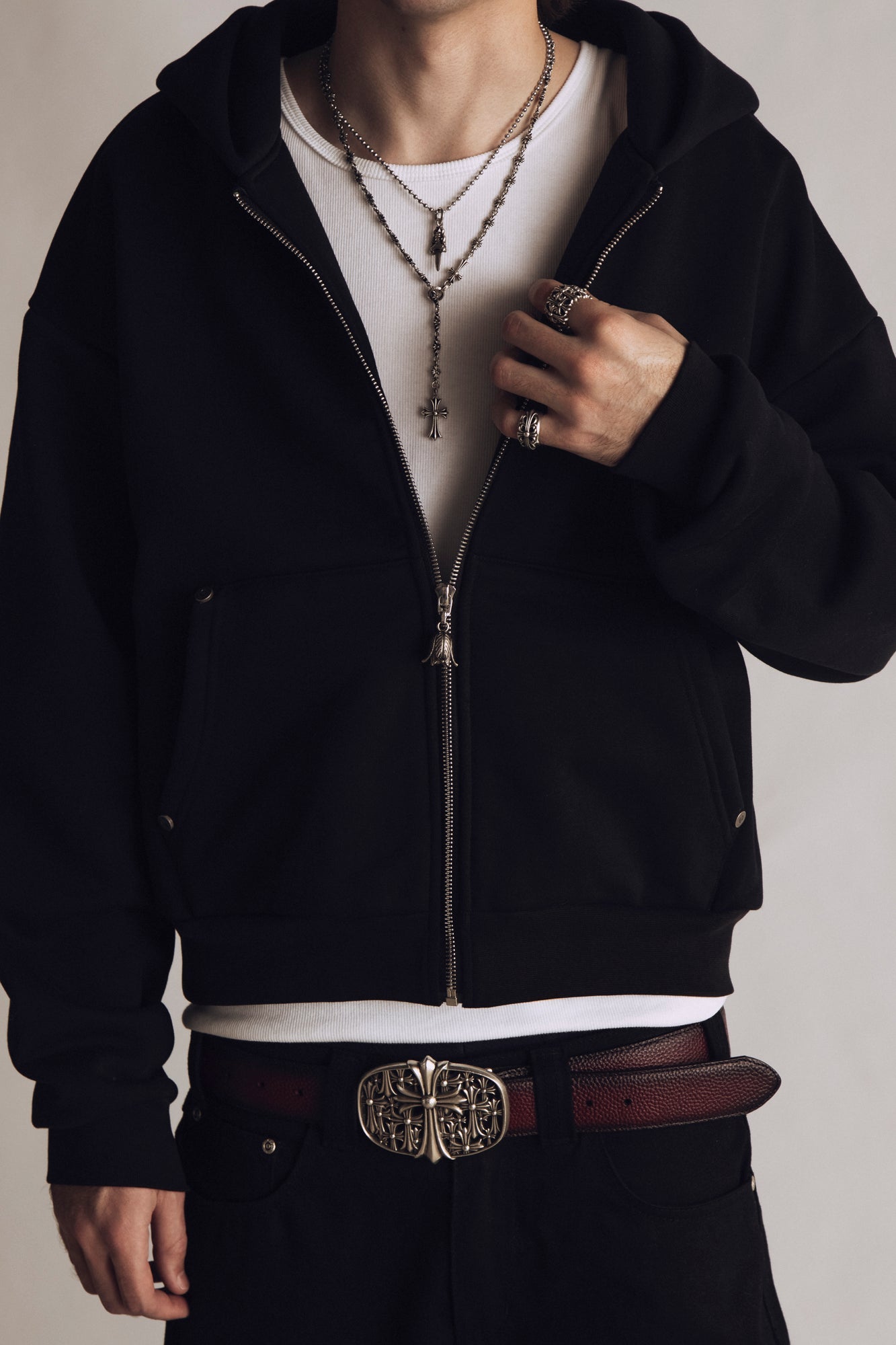 Cropped Zip-Up Hoodie - Ark Drive Club