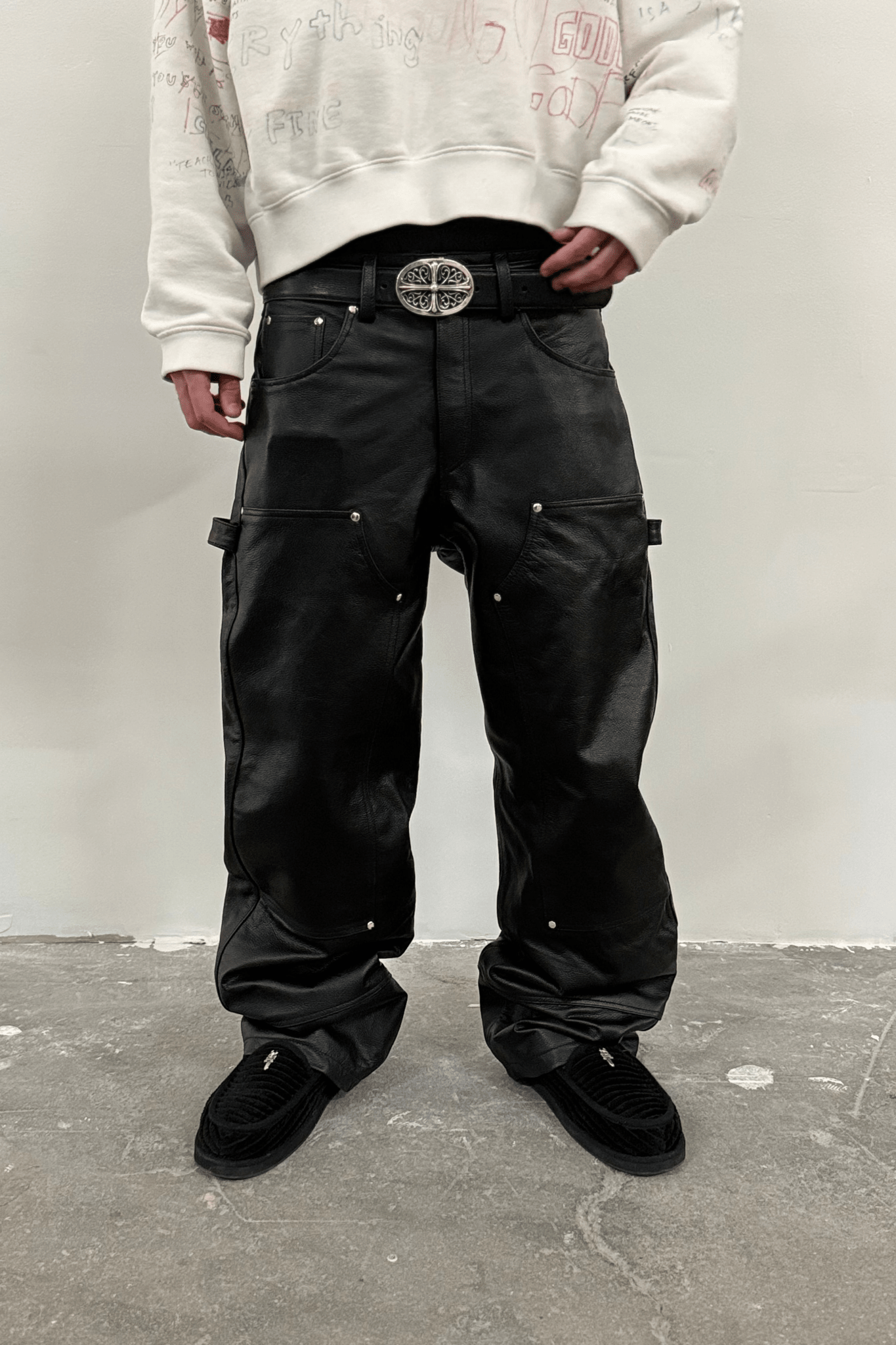 Leather Double Knee Pants - Ark Drive Club